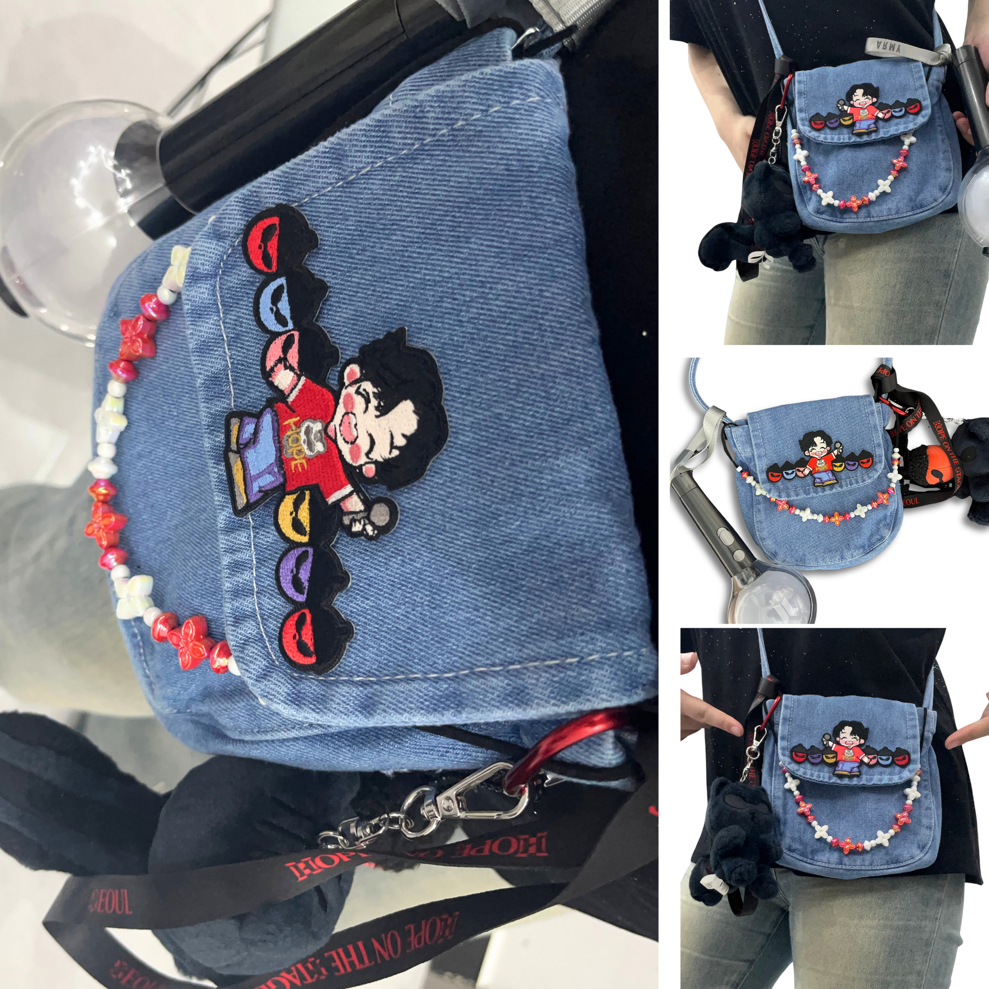 [HOTS Memories] Denim Crossbody Bag — Neuron Dance featuring Hobi & Pinecone